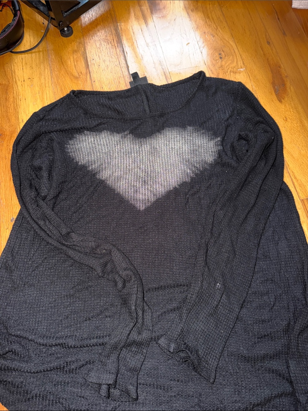 torrid Black Long-Sleeve Lightweight Knit Top with Sheer V-Back